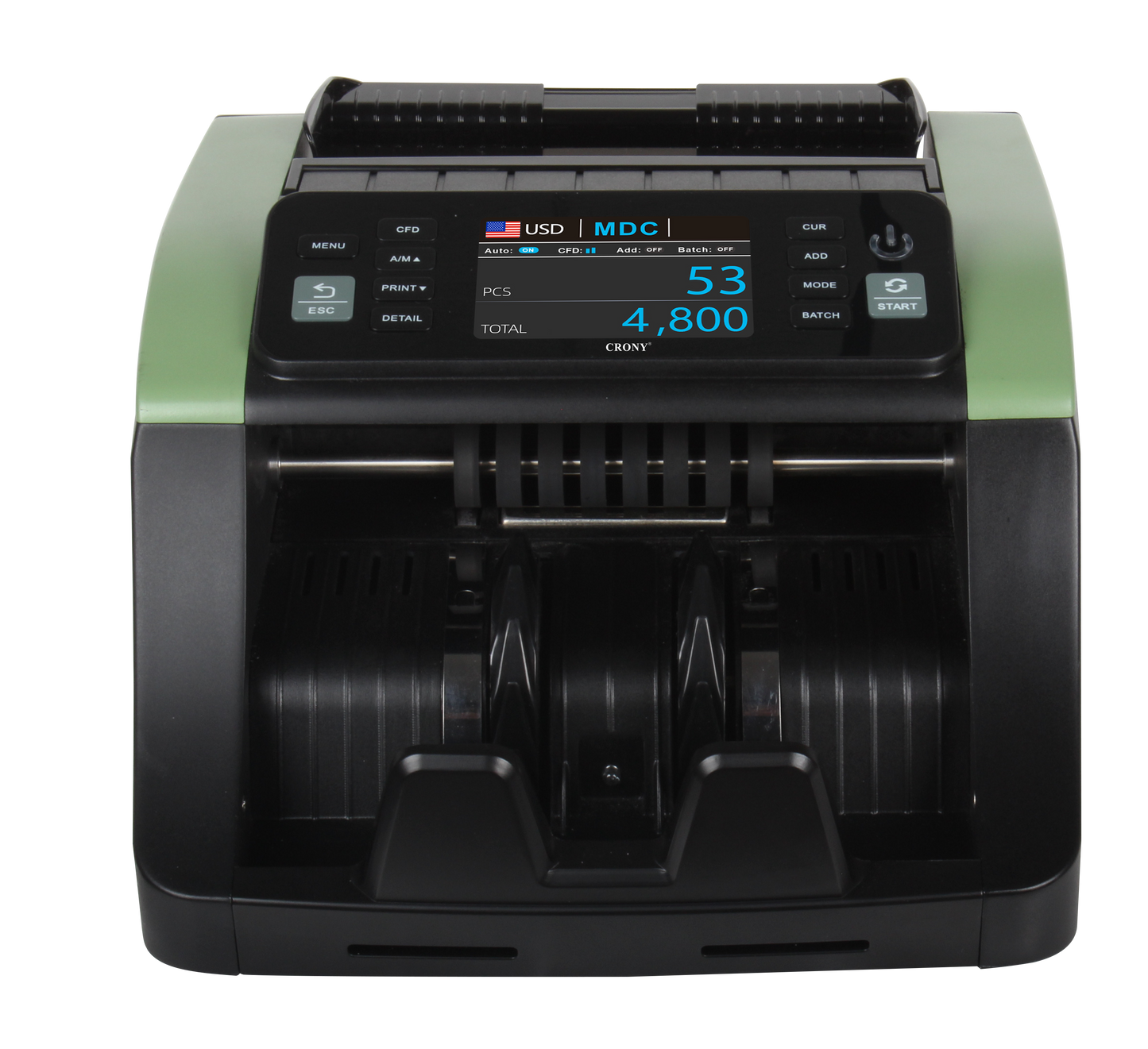 CRONY N66B Money Counting Machine with Rechargeable Battery, Professional Cash Counter, 3.5" TFT Display, 1000 Bills/Min, Automatic Currency Recognition, Mixed Denomination Counting, UV MG IR Counterfeit Detection, Business Use