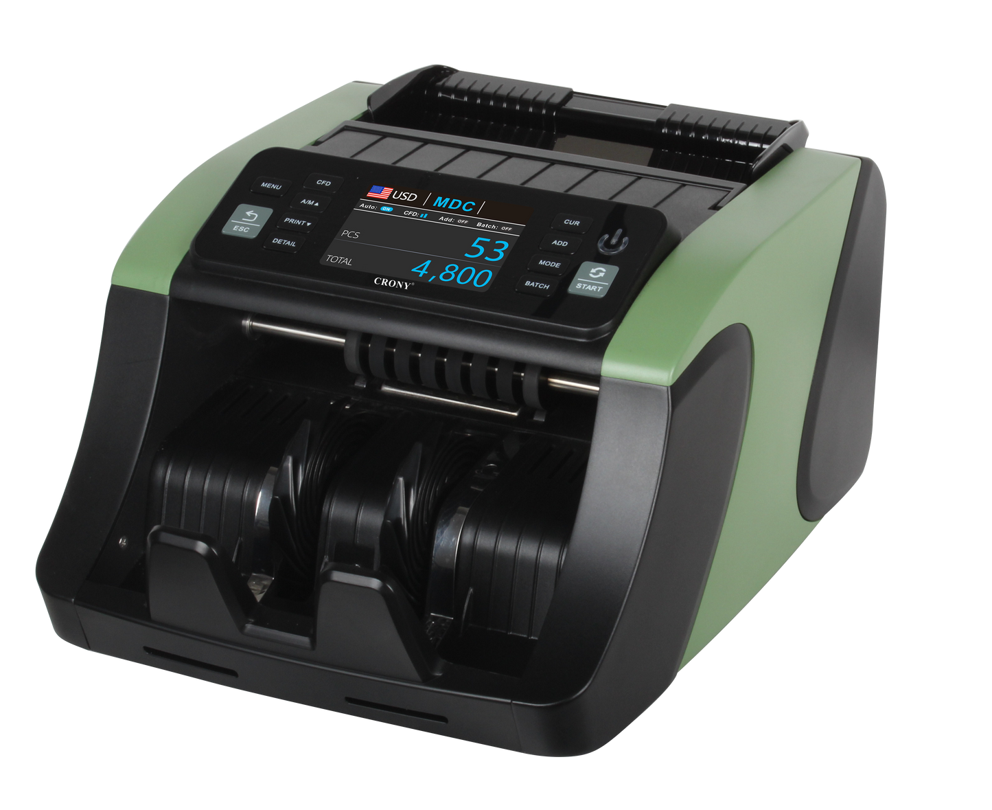 CRONY N66B Money Counting Machine with Rechargeable Battery, Professional Cash Counter, 3.5" TFT Display, 1000 Bills/Min, Automatic Currency Recognition, Mixed Denomination Counting, UV MG IR Counterfeit Detection, Business Use