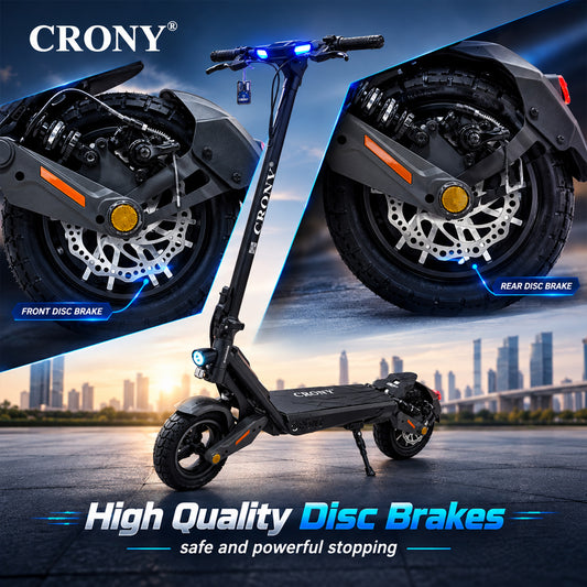 CRONY N07 GT Electric Scooter, 2000W Motor, 48V 18.5Ah Battery, 45–70 km/h, 45–60 km Range, Dual Suspension, 10-Inch Tires, NFC Unlock & App Connectivity