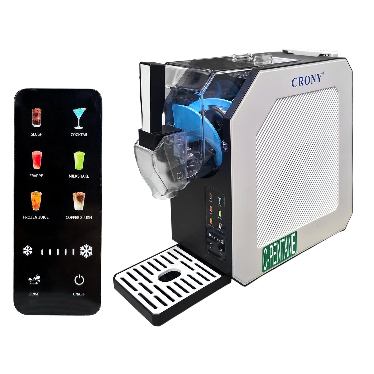 CRONY HBS-1901 Slushie Machine, 1.9L / 64 oz Capacity, 250W Commercial Frozen Drink Maker, AC 220–240V, Compact Slush Maker for Home, Restaurant, Café & Events