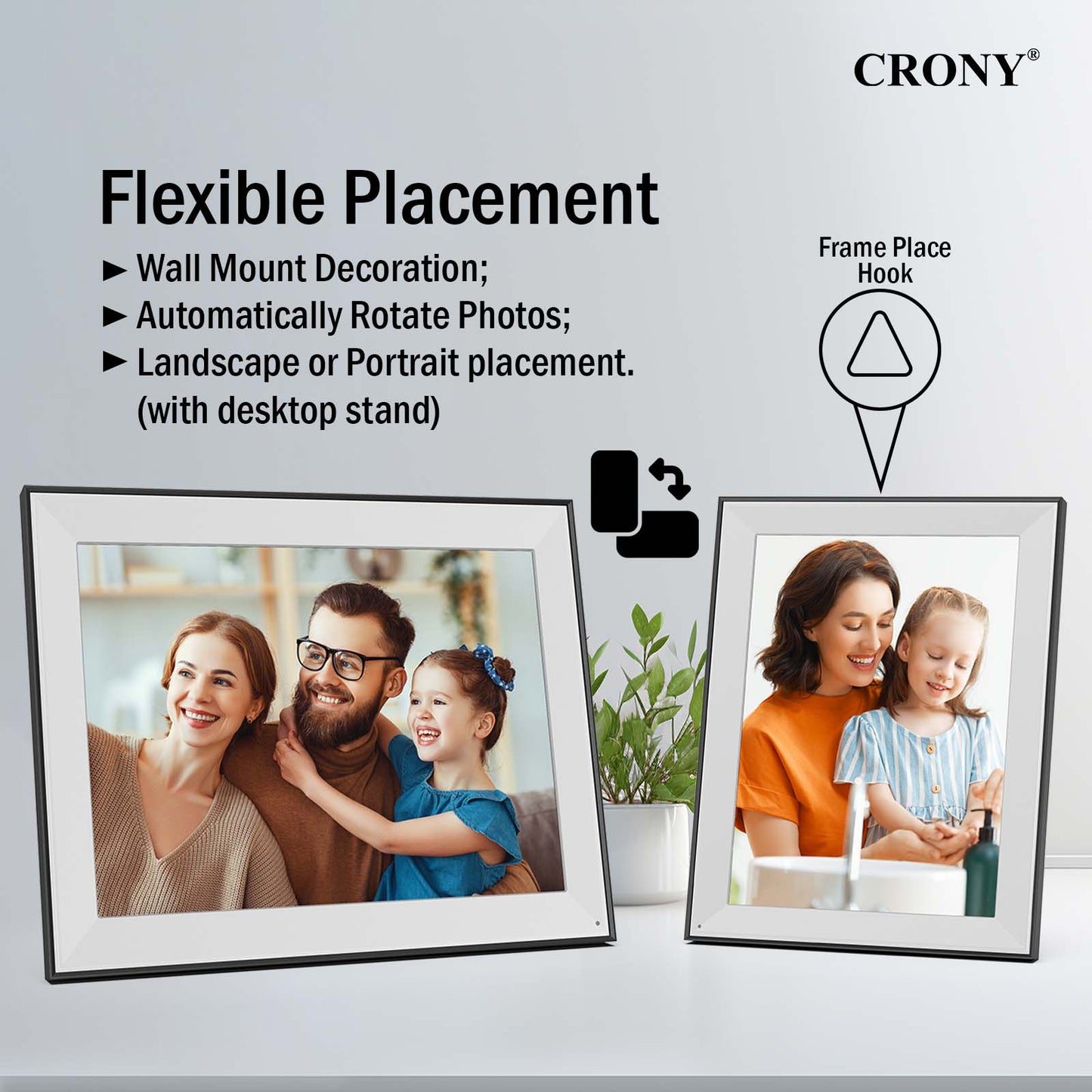CRONY  JT16.2M-102 16.2 Inch WIFI Digital Photo Frame Android WiFi Cloud Digital Photo Frame – 32GB Touch Screen Display (JT162M-I02)