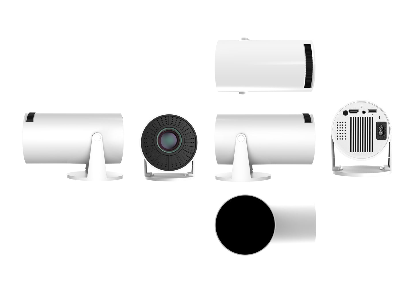 جهاز عرض أسطواني CRONY K1 محمول، مسرح منزلي صغير بدقة 720P، جهاز عرض أندرويد مع واي فاي، بلوتوث، HDMI، USB، 120 لومن، جهاز عرض أفلام داخلي للأطفال والعائلة