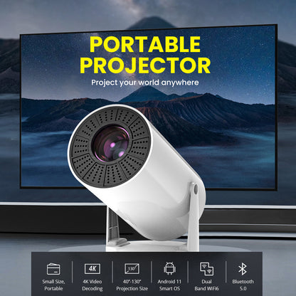 جهاز عرض أسطواني CRONY K1 محمول، مسرح منزلي صغير بدقة 720P، جهاز عرض أندرويد مع واي فاي، بلوتوث، HDMI، USB، 120 لومن، جهاز عرض أفلام داخلي للأطفال والعائلة