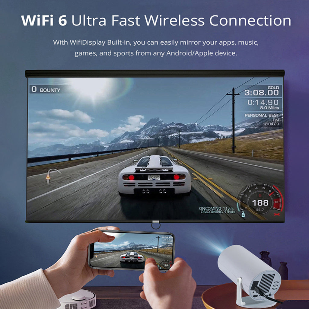 جهاز عرض أسطواني CRONY K1 محمول، مسرح منزلي صغير بدقة 720P، جهاز عرض أندرويد مع واي فاي، بلوتوث، HDMI، USB، 120 لومن، جهاز عرض أفلام داخلي للأطفال والعائلة