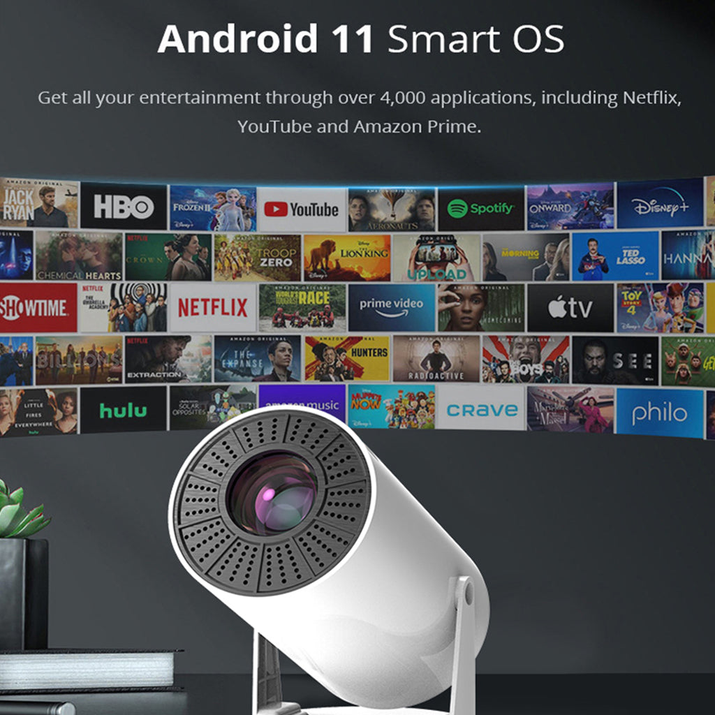 جهاز عرض أسطواني CRONY K1 محمول، مسرح منزلي صغير بدقة 720P، جهاز عرض أندرويد مع واي فاي، بلوتوث، HDMI، USB، 120 لومن، جهاز عرض أفلام داخلي للأطفال والعائلة