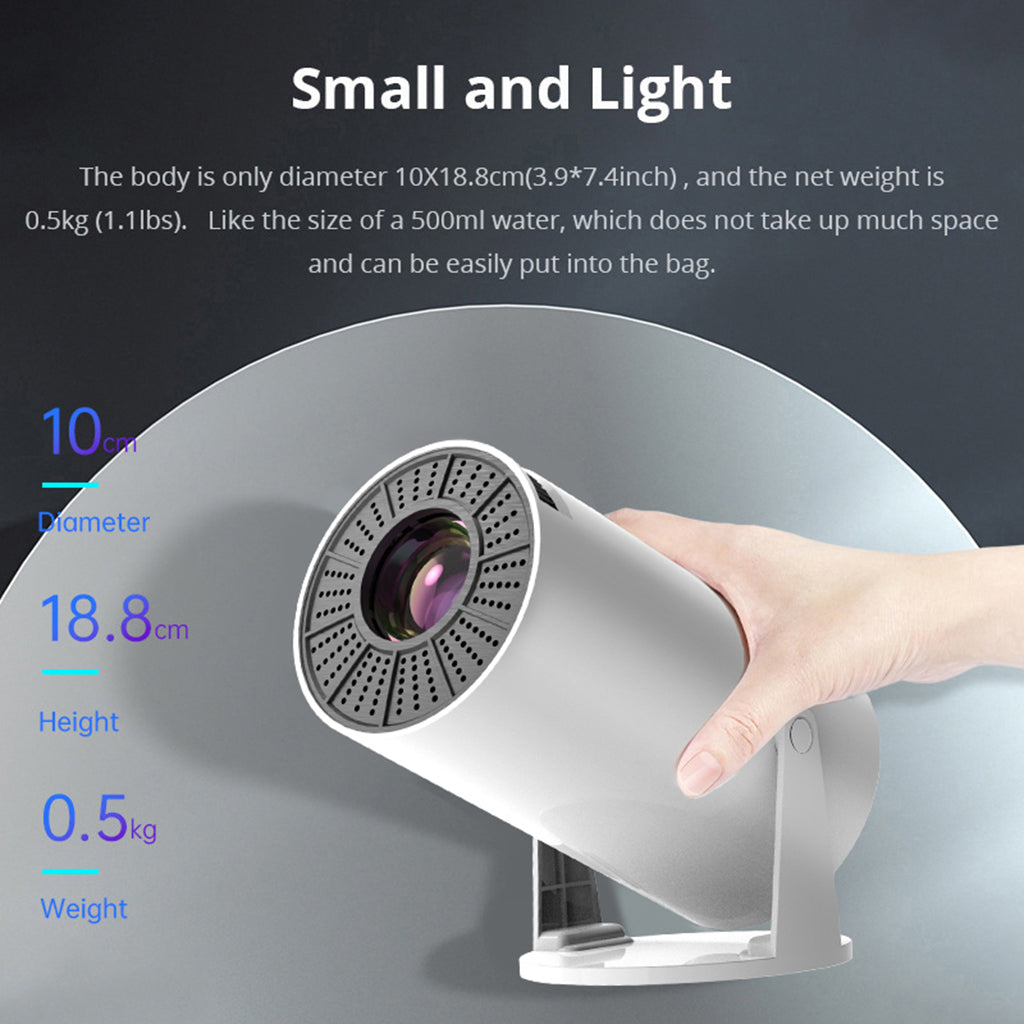 جهاز عرض أسطواني CRONY K1 محمول، مسرح منزلي صغير بدقة 720P، جهاز عرض أندرويد مع واي فاي، بلوتوث، HDMI، USB، 120 لومن، جهاز عرض أفلام داخلي للأطفال والعائلة