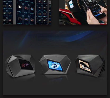 حقيبة ظهر عرض LED عين الشيطان من CRONY حقيبة سفر عين الشيطان بلوتوث مقاومة للماء غلاف صلب حقيبة ظهر فارس LED رائعة لركوب الدراجات النارية