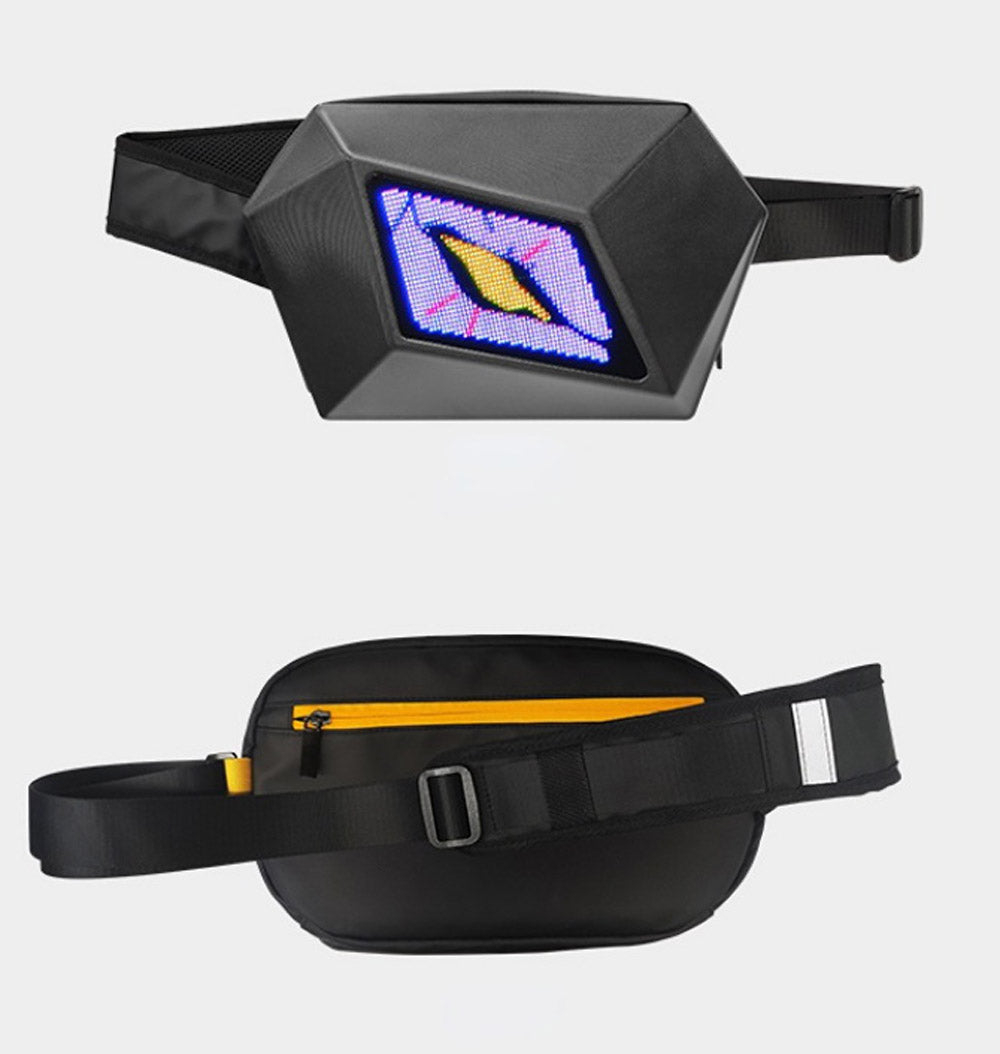 حقيبة ظهر عرض LED عين الشيطان من CRONY حقيبة سفر عين الشيطان بلوتوث مقاومة للماء غلاف صلب حقيبة ظهر فارس LED رائعة لركوب الدراجات النارية