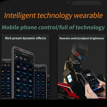 حقيبة ظهر عرض LED عين الشيطان من CRONY حقيبة سفر عين الشيطان بلوتوث مقاومة للماء غلاف صلب حقيبة ظهر فارس LED رائعة لركوب الدراجات النارية