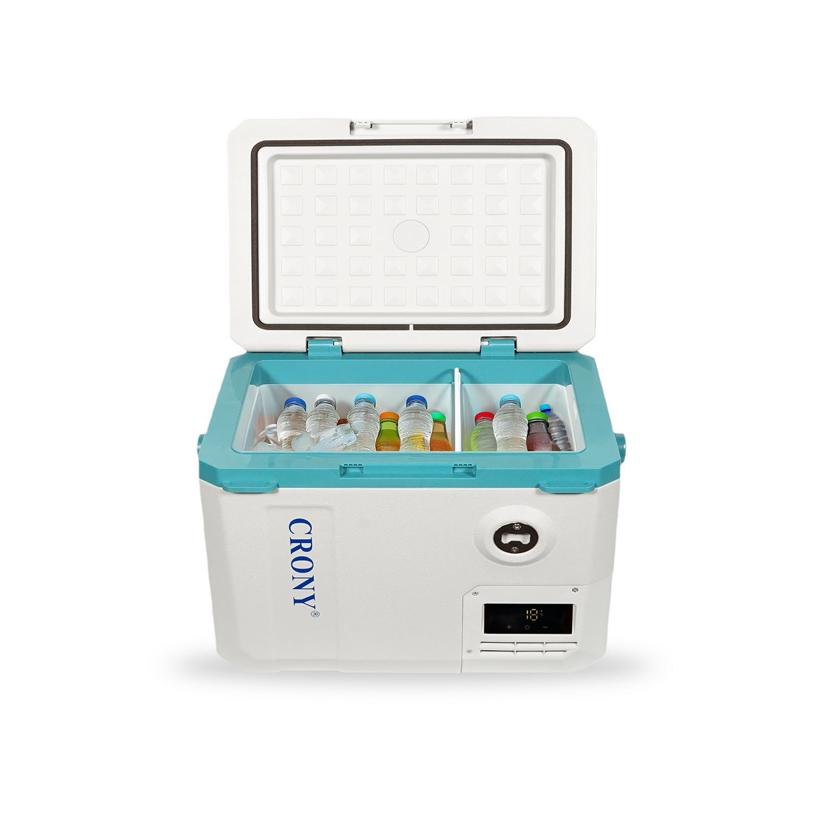ثلاجة سيارة CRONY MC15 بسعة 15 لتر/تيار مستمر/تيار متردد شاشة LED فتحات تثبيت الحبال