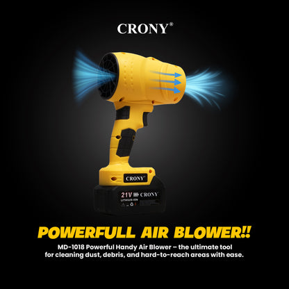 CRONY MD-1018 منفاخ قوة منفاخ جت دراي 21 فولت بطارية ليثيوم تحكم سرعة بدون خطوات منفاخ هوائي محمول لاسلكي مروحة توربو منفاخ هواء كهربائي محمول قابل لإعادة الشحن