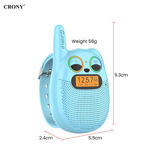Crony The Q136 Mini Walkie Talkie is a compact and easy-to-use communication device designed for children