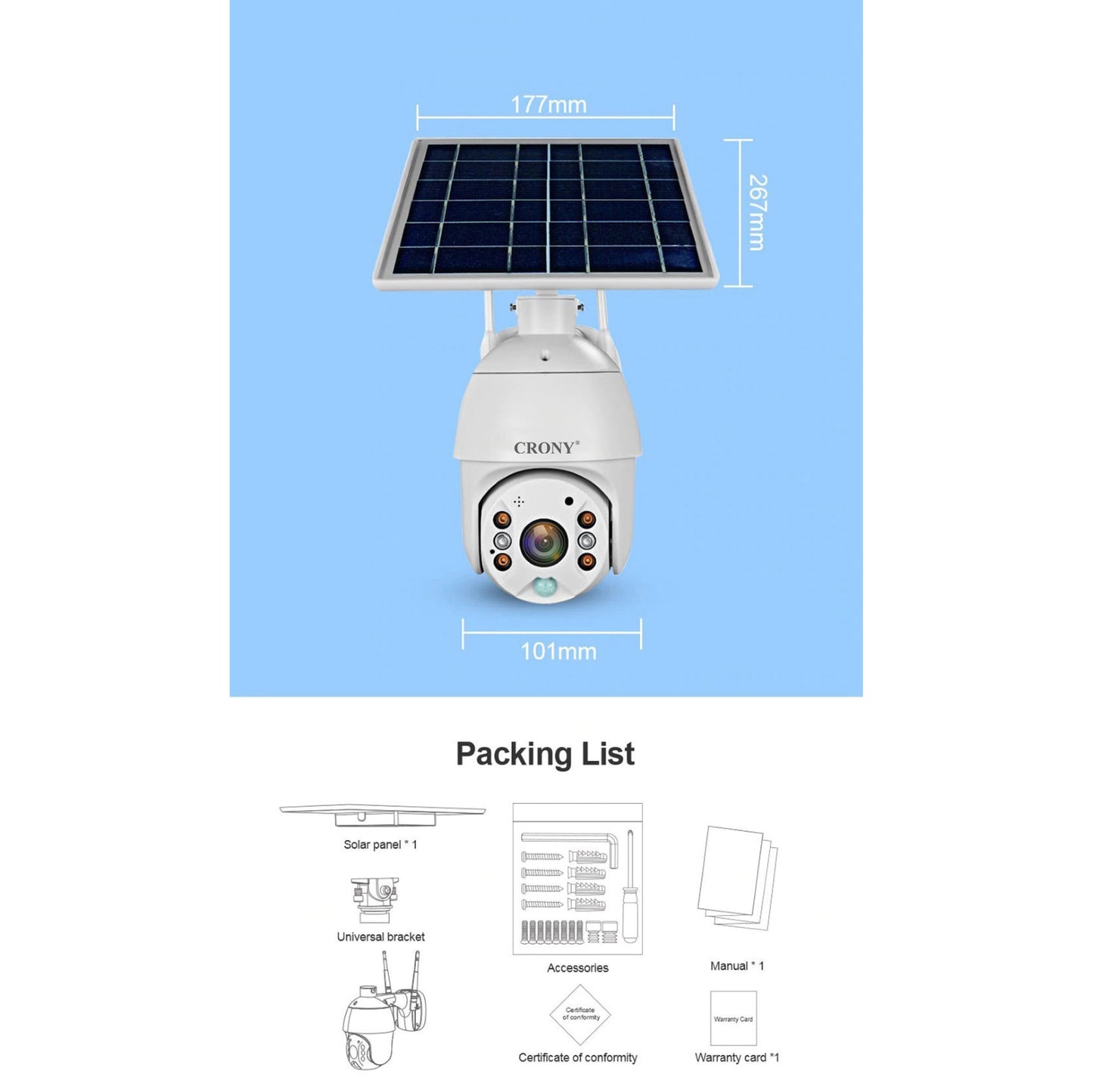 كروني RBX-S10P-10X 4G كاميرا PTZ لاسلكية بالطاقة الشمسية مع تكبير 10X