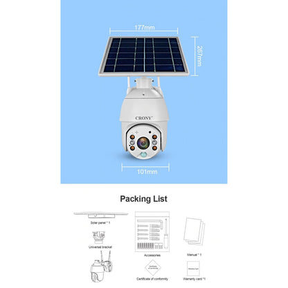 كروني RBX-S10P-10X 4G كاميرا PTZ لاسلكية بالطاقة الشمسية مع تكبير 10X