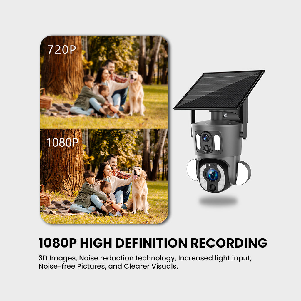 كاميرا كروني SD3210 شمسية PTZ لاسلكية بعدستين وزوم 10X