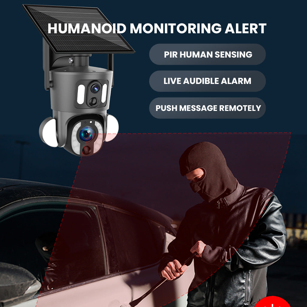 كاميرا كروني SD3210 شمسية PTZ لاسلكية بعدستين وزوم 10X