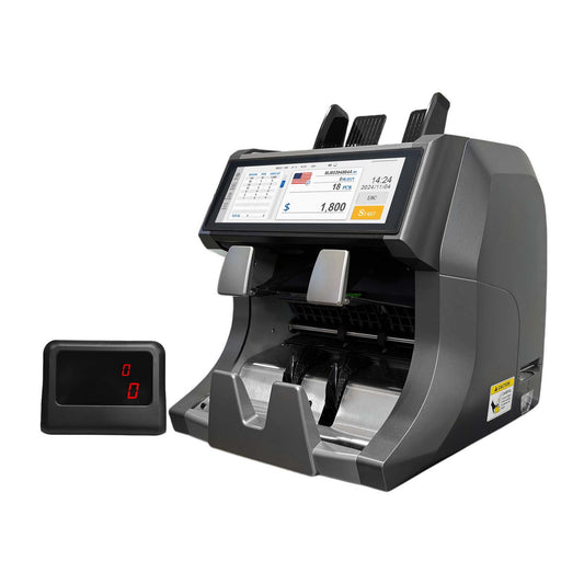 جهاز فرز النقود CRONY SH-209Q متعدد القيم مع طابعة مدمجة بسرعة 1500 ورقة في الدقيقة، كشف بالأشعة فوق البنفسجية والمغناطيسية والحرارية والأشعة تحت الحمراء، شاشة عرض TFT بحجم 7.84 بوصة