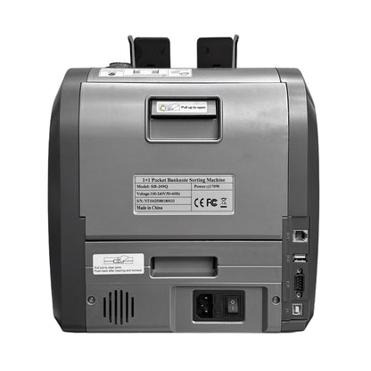 جهاز فرز النقود CRONY SH-209Q متعدد القيم مع طابعة مدمجة بسرعة 1500 ورقة في الدقيقة، كشف بالأشعة فوق البنفسجية والمغناطيسية والحرارية والأشعة تحت الحمراء، شاشة عرض TFT بحجم 7.84 بوصة