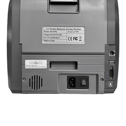 جهاز فرز النقود CRONY SH-209Q متعدد القيم مع طابعة مدمجة بسرعة 1500 ورقة في الدقيقة، كشف بالأشعة فوق البنفسجية والمغناطيسية والحرارية والأشعة تحت الحمراء، شاشة عرض TFT بحجم 7.84 بوصة