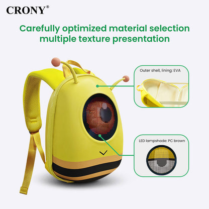 حقيبة ظهر ذكية CRONY صغيرة بشاشة LED للنمل مع عرض بكسل ذكي حقيبة ظهر بلوتوث قابلة للبرمجة بشاشة LED بحجم 32x32 عرض نصوص ورسوم متحركة مخصصة للسفر والمدرسة والتنقل وهدايا تقنية