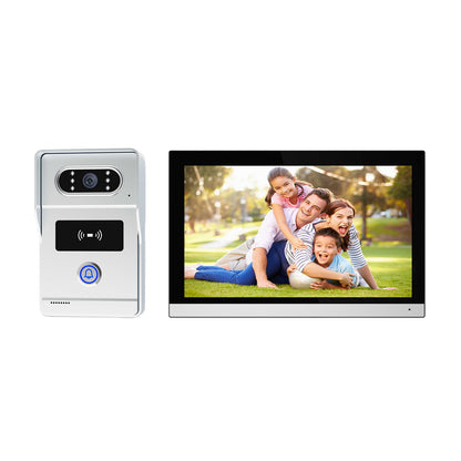 نظام جرس الباب بالفيديو CRONY TUYATY102THTD2 بشاشة لمس 10 بوصة AHD سلكي مع كاميرا 1080P تحكم ذكي عبر التطبيق كشف الحركة فتح عن بُعد رؤية ليلية دعم بطاقة TF