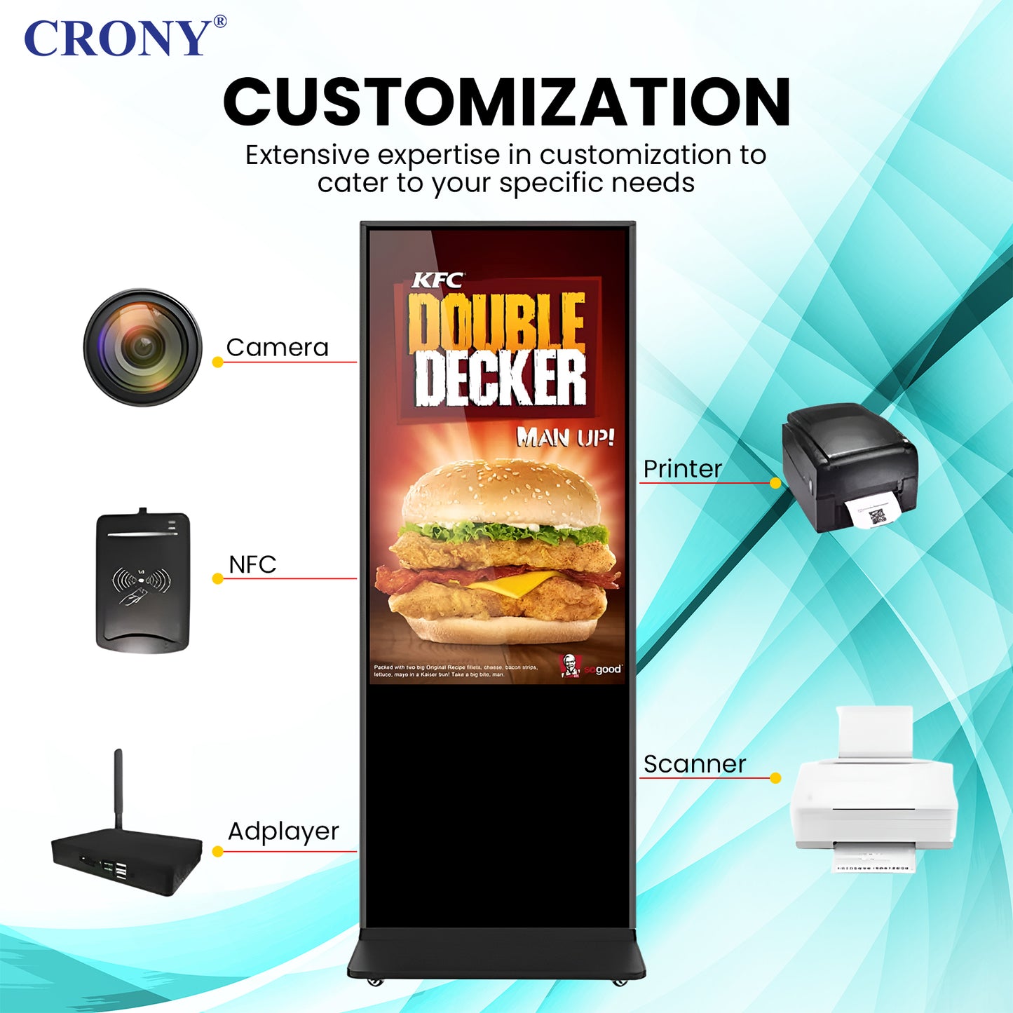 CRONY TX55-2 شاشة ذكية تفاعلية تعمل باللمس 55 بوصة 4K عرض ذكي أندرويد 11 لوحة LED مكبر صوت مزدوج للمكتب المدرسة المؤتمر