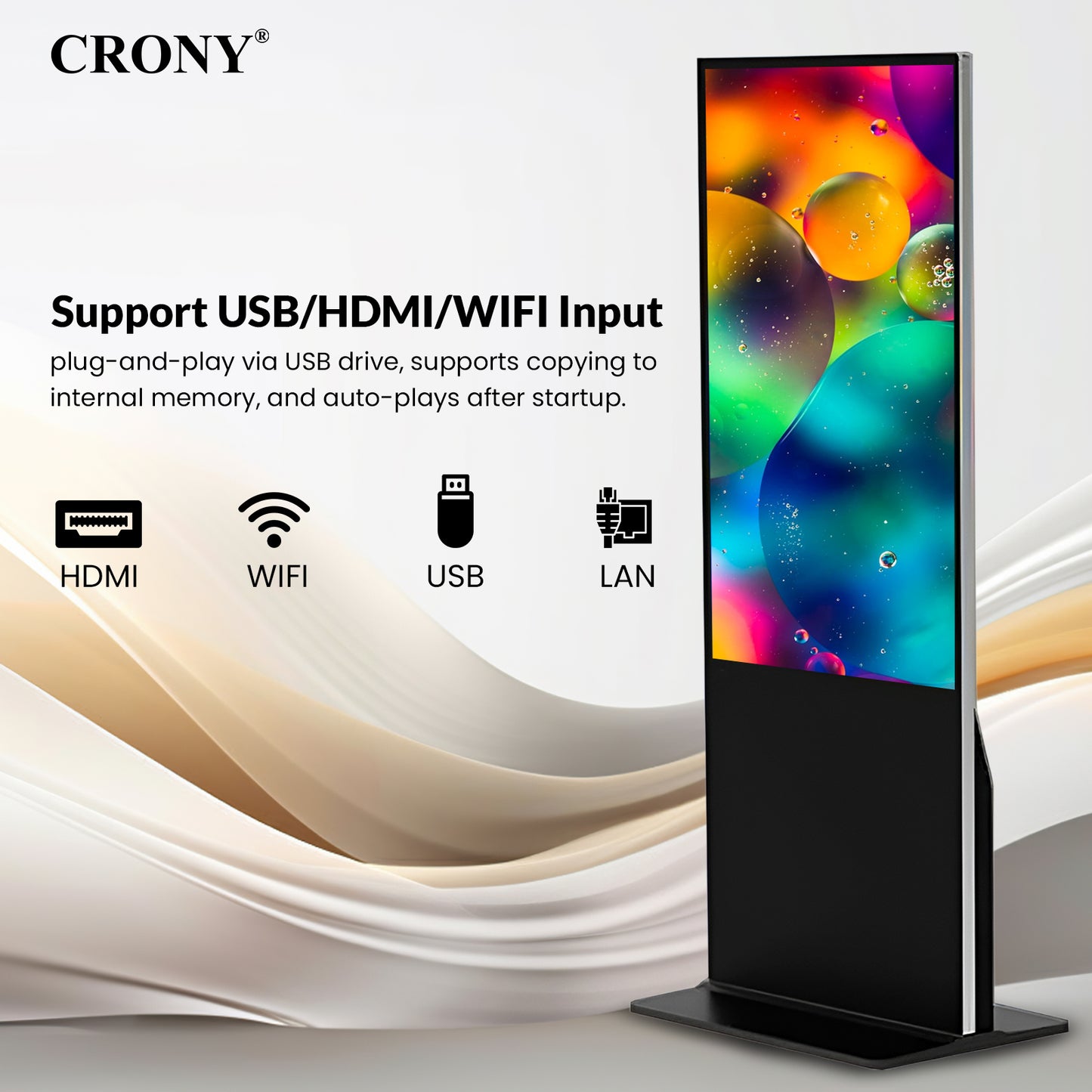 CRONY TX55-2 شاشة ذكية تفاعلية تعمل باللمس 55 بوصة 4K عرض ذكي أندرويد 11 لوحة LED مكبر صوت مزدوج للمكتب المدرسة المؤتمر