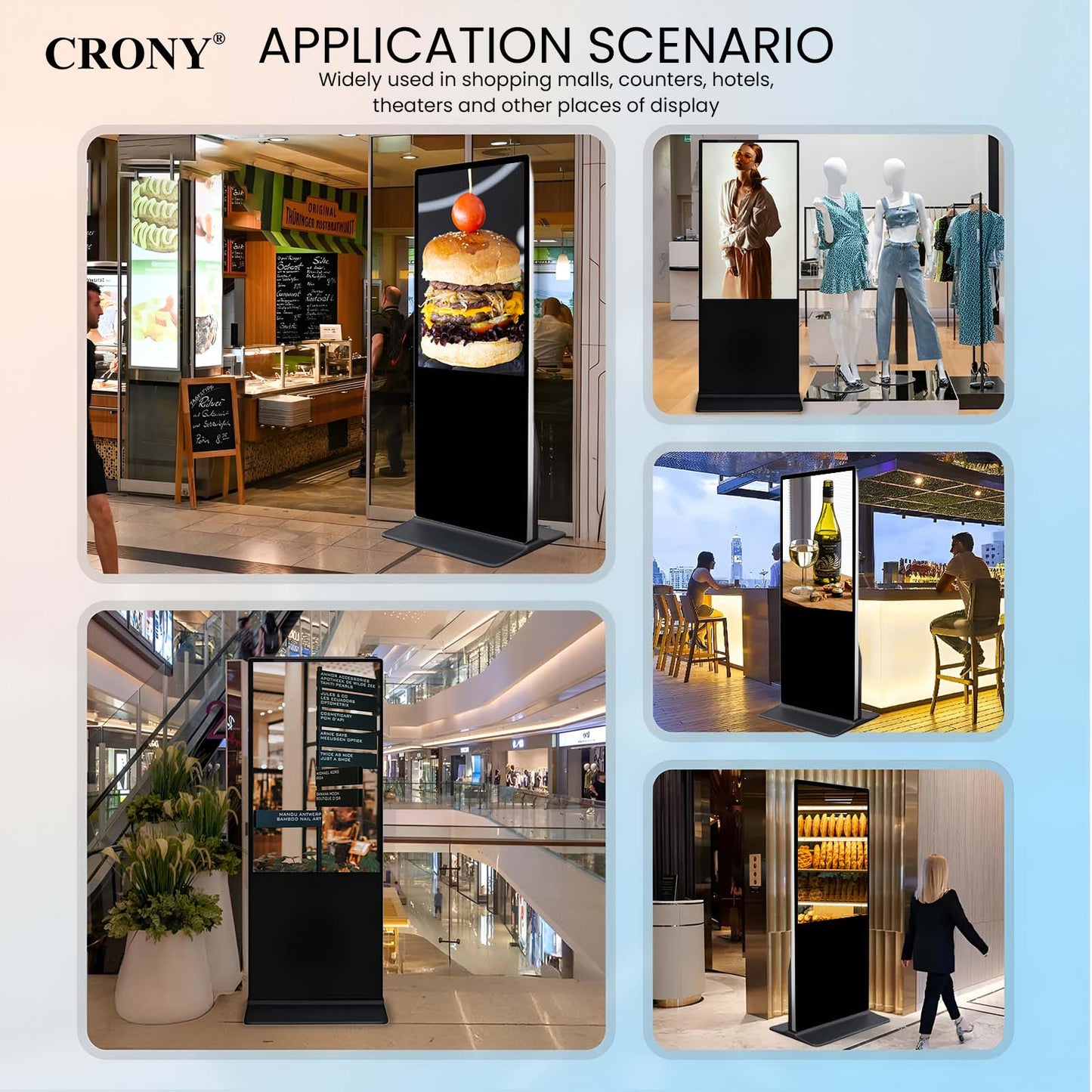 CRONY TX65-2 64inch Advertising machine Vertical Advertising display Android Smart Digital Signage