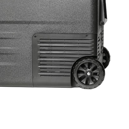 ثلاجة سيارة CRONY بسعة 45 لتر U45 ثلاجة سيارة 12 فولت/24 فولت للاستخدام المنزلي والسيارة مزدوجة -20°C تجميد لوحة LED محمولة بعجلات