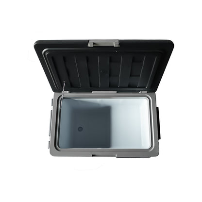 ثلاجة سيارة CRONY بسعة 45 لتر U45 ثلاجة سيارة 12 فولت/24 فولت للاستخدام المنزلي والسيارة مزدوجة -20°C تجميد لوحة LED محمولة بعجلات