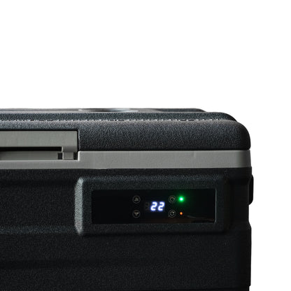 ثلاجة سيارة CRONY بسعة 45 لتر U45 ثلاجة سيارة 12 فولت/24 فولت للاستخدام المنزلي والسيارة مزدوجة -20°C تجميد لوحة LED محمولة بعجلات