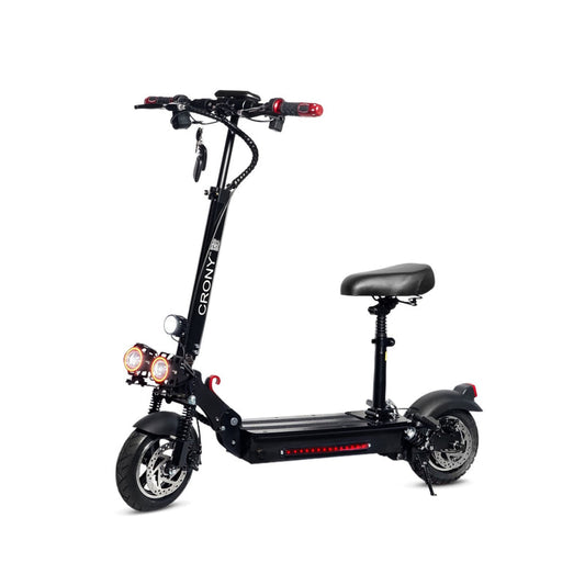 CRONY V10 Big LCD Display Electric Scooter with Seat Front/Rear Shock Absorber