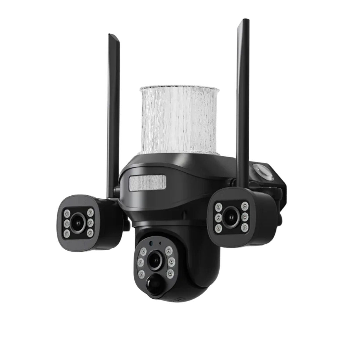 كروني TB02-4G-4K تطبيق V380 PRO ضوء شارع شمسي كاميرا بثلاث رؤوس 4G 5MP مقاوم للماء في الهواء الطلق IP65 عدسة مزدوجة رؤية ليلية صوت ثنائي الاتجاه