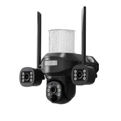 كروني TB02-4G-4K تطبيق V380 PRO ضوء شارع شمسي كاميرا بثلاث رؤوس 4G 5MP مقاوم للماء في الهواء الطلق IP65 عدسة مزدوجة رؤية ليلية صوت ثنائي الاتجاه