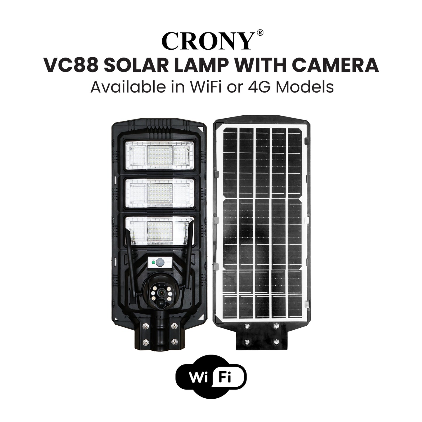 كاميرا CRONY VC88 4MP 1080P بالطاقة الشمسية مع اتصال 4G/Wi-Fi، وظيفة PTZ، رؤية ليلية بالأشعة تحت الحمراء، وتتبع الأجسام البشرية