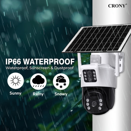 كاميرا شمسية CRONY VCS09 4G WIFI كاميرات أمان خارجية كاميرات خارجية لاسلكية بدقة 4MP/8MP عالية الوضوح كاميرا PTZ شمسية IP مزودة ببطارية مدمجة كاميرات مراقبة فيديو