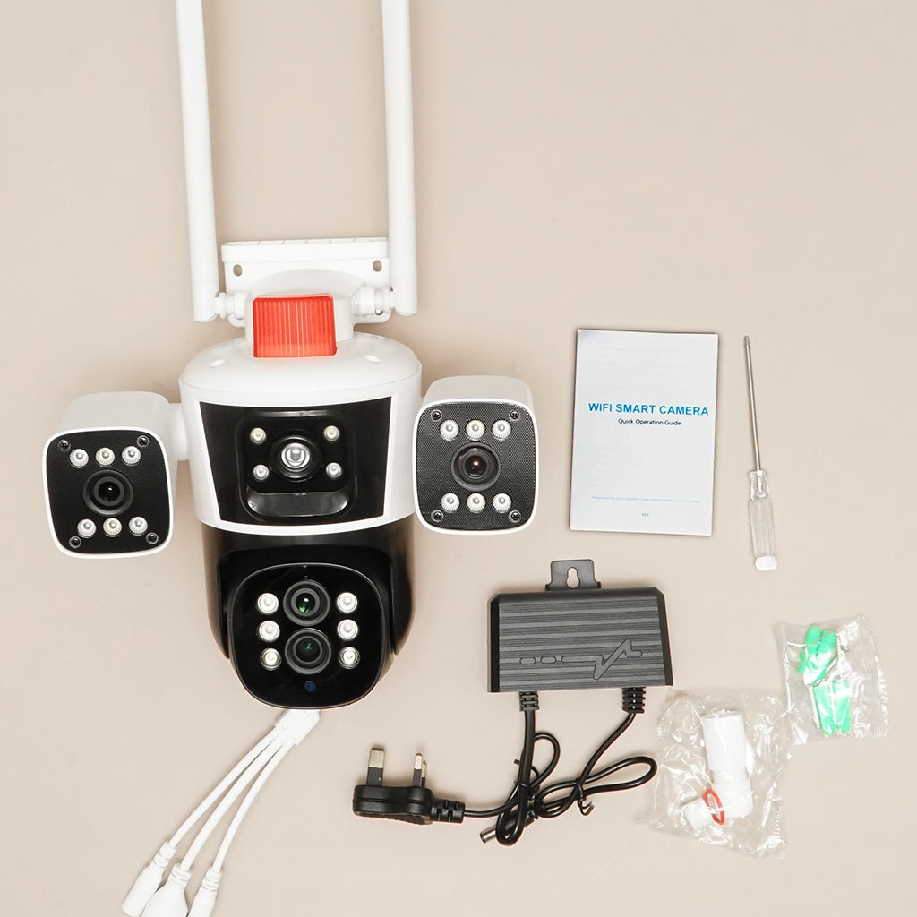 كروني WQQ849S-PW-8K-10X (تطبيق IPC360 للمنزل) كاميرا بأربع رؤوس