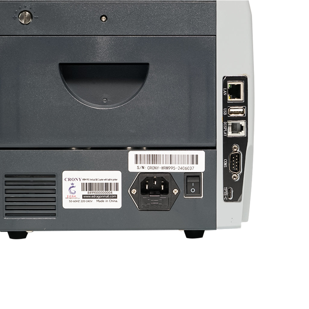 عداد فواتير متعدد الوظائف عالي الكفاءة CRONY WRM-995 مع التعرف على الرقم التسلسلي والتحقق من الأوراق النقدية عالية السرعة