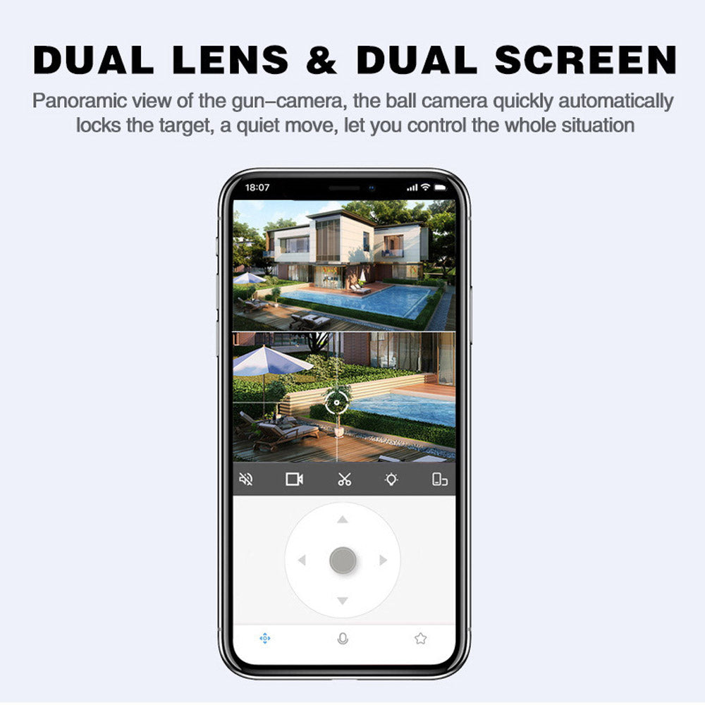 CRONY CG-Q821A واي فاي-4 ميجابكسل carecamPro APP كاميرا ربط مزدوجة بالكرة