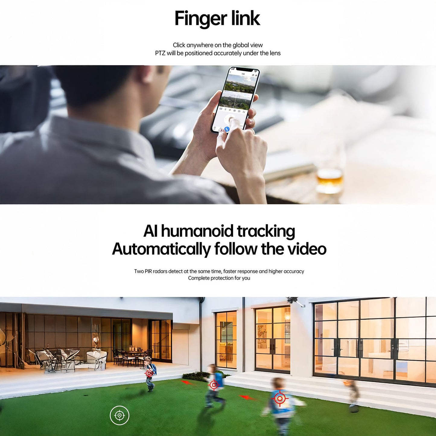 ضوء شارع شمسي CRONY XA11-WIFI-4K (تطبيق V380 PRO) كاميرا بثلاث رؤوس