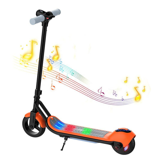 CRONY ZL-E7 Orang Kids Foldable Lightweight Electric Scooter with LED Display, 110W Motor, Aluminum Alloy Body, Step Lights, 10-14KM/H Speed, 5-8KM Driving Range, 60kg Max Load, Vacuum Tires, for Work, School And Grocery Shopping