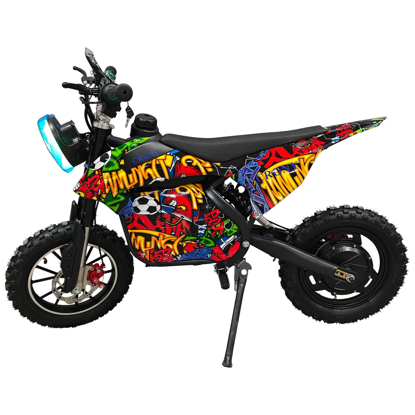 CRONY-09 Electric Dirt Bike 350W Motor, 36V 12Ah Battery, 14 Inch Off-Road Tires, Up to 36KM/H Speed, LCD Display, LED Headlight, Bluetooth Speaker, Electric Motorcycle for Outdoor Riding, Durable Design, 1 Year Motor Warranty