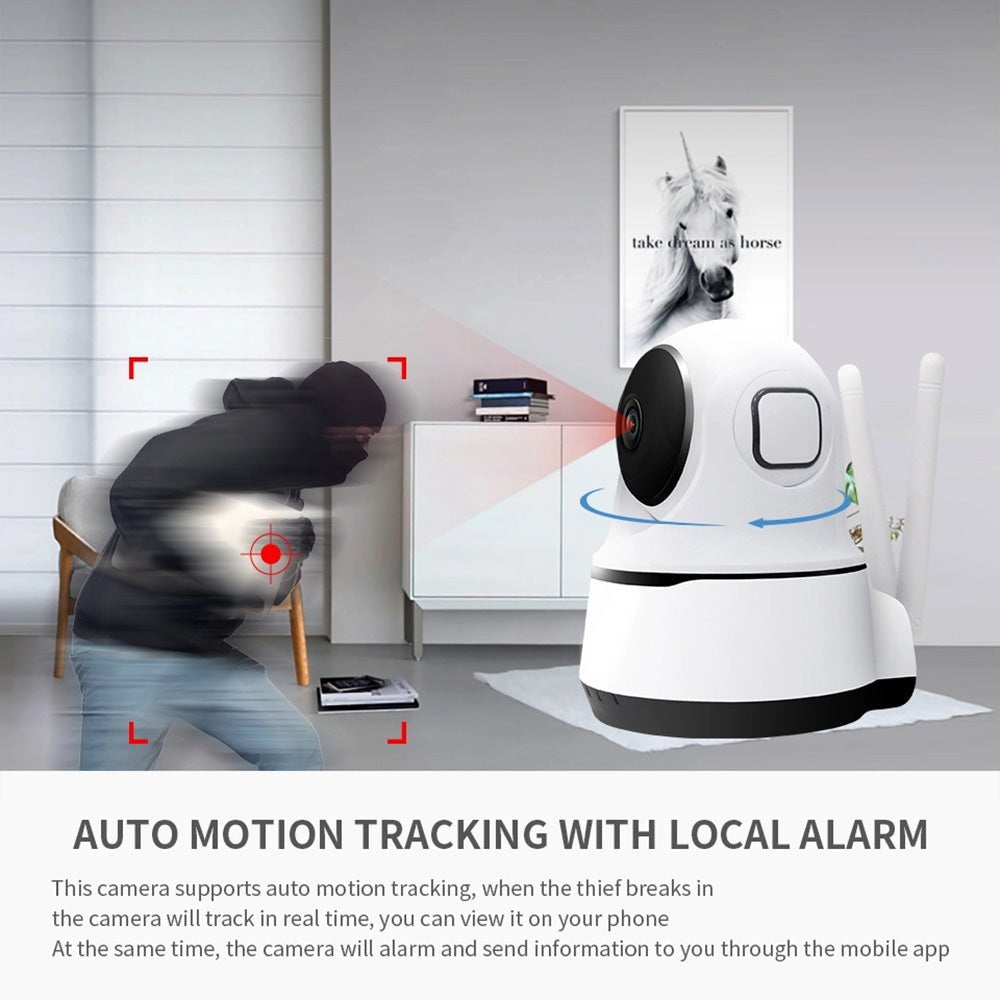كاميرا ذكية منزلية داخلية CRONY NIP-26 بدقة 1080p مع واي فاي للمراقبة الأمنية مع رؤية ليلية، متوافقة مع تطبيق iOS وAndroid وGoogle Home