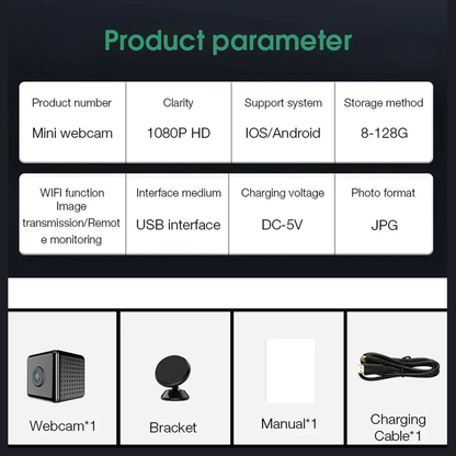 كاميرا CRONY W10 Wifi iWFCam 1080P عالية الدقة ميني لاسلكية واي فاي مع كشف الحركة