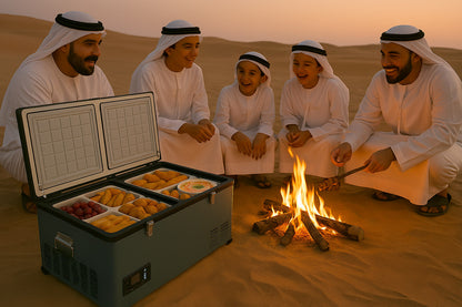 ثلاجة سيارة محمولة CRONY BCD80 80L للتبريد والتجميد للشاحنات والمناطق الخارجية مع تحكم بدرجة الحرارة بشاشة LCD من -20 إلى 10 درجة مئوية