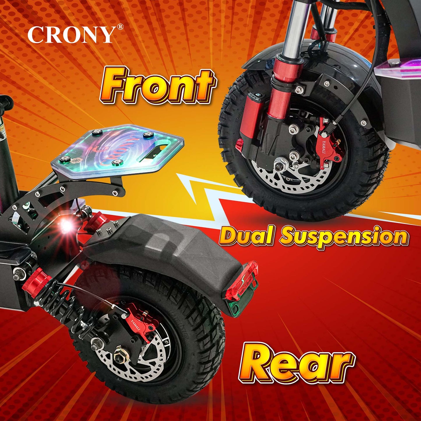كروني DK-11 LED دراجة سكوتر كهربائية بعجلات عريضة 11 بوصة عالية التكوين E-Scoot