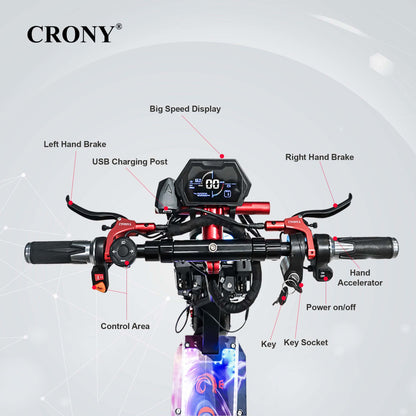 كروني DK-11 LED دراجة سكوتر كهربائية بعجلات عريضة 11 بوصة عالية التكوين E-Scoot