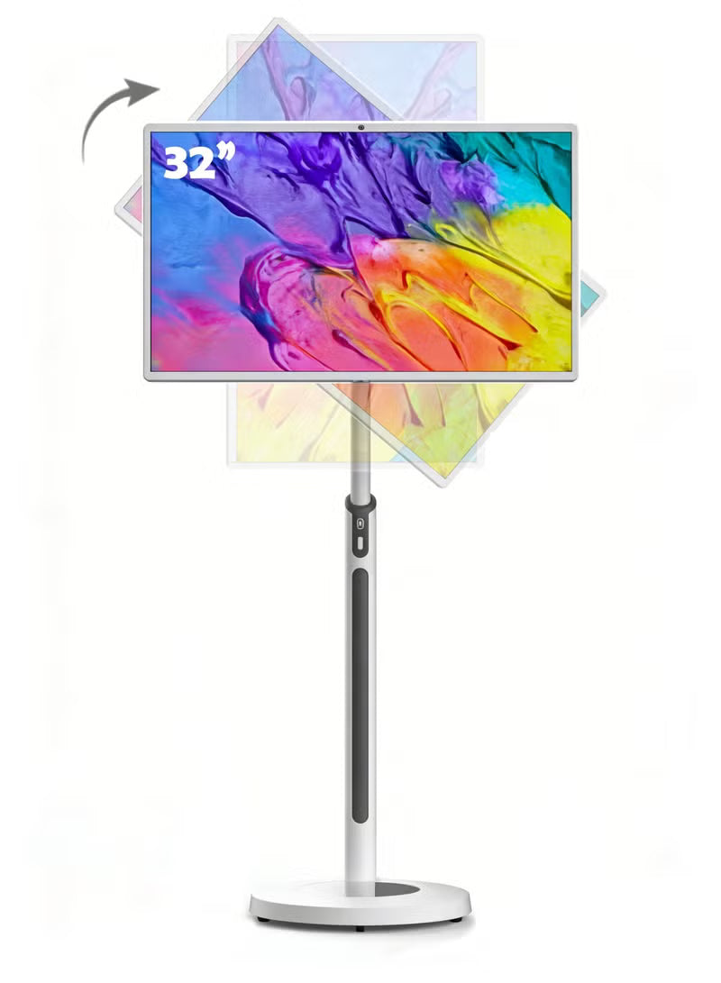 CRONY TX32-1 mobile display 32 Inch Wheeled Portable Monitor with Touch 1080p Built-in Battery Speakers Bluetooth Enabled USB-C HDMI Connection Advertising machine