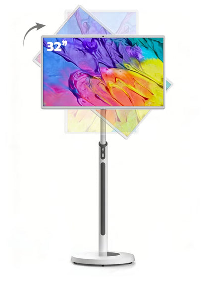 CRONY TX32-1 mobile display 32 Inch Wheeled Portable Monitor with Touch 1080p Built-in Battery Speakers Bluetooth Enabled USB-C HDMI Connection Advertising machine