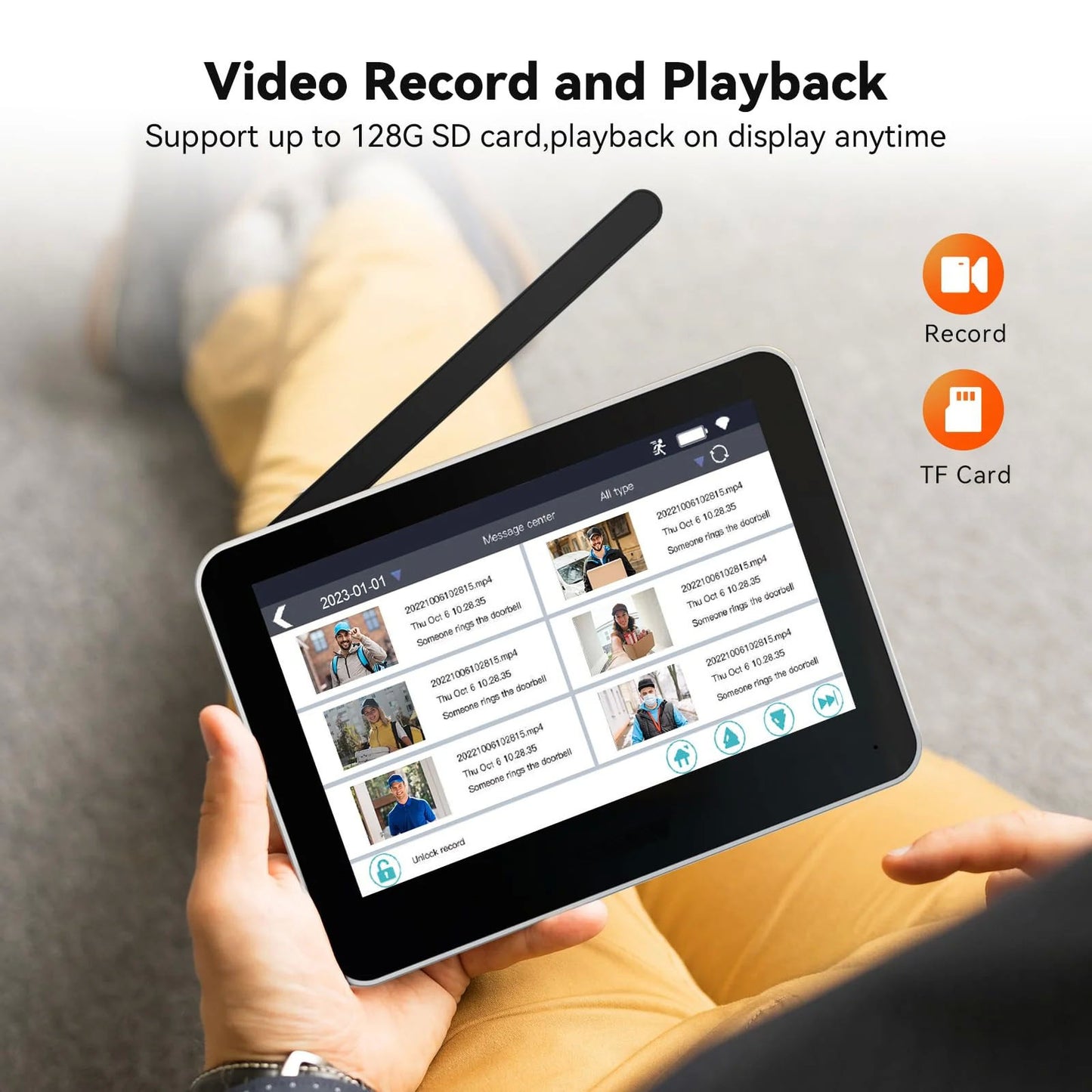 CRONY TL-AH708-B3 تويا سمارت هاتف باب فيديو لاسلكي نظام الاتصال الداخلي بالفيديو اللاسلكي جرس باب لاسلكي مع شاشة لمس 7 بوصة كاميرا جرس باب بدقة 1080 بكسل